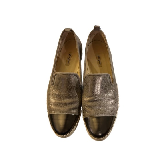 Paul Green Joaquin Metallic Leather Loafer/ Cap Toe Espadrille Round Size, 9 - Picture 4 of 6